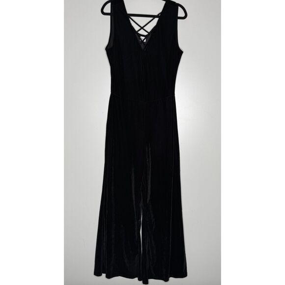 Spirit Halloween Velour Flare Wide Leg Witch Jumpsuit Costume Women's Size Large - Picture 8 of 8